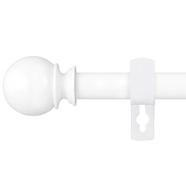 Poskena White Curtain Rods for Windows 28 to 48 Inch, 5/8" Diameter Heavy Duty Metal Stainless Steel Adjustable Small Curtain Rod With Bracket(2.3-4 Feet)