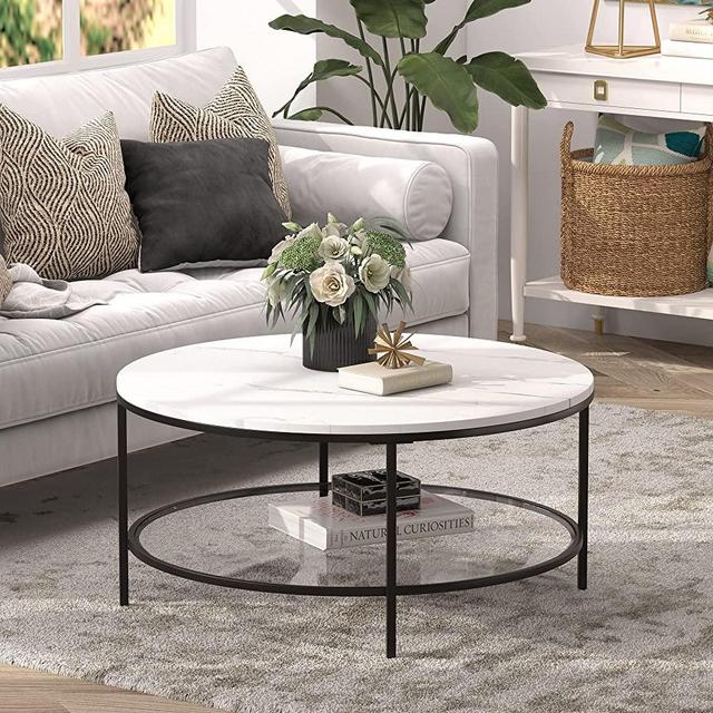 Henn&Hart Sivil Coffee Table, 36'', Gold/Brass Finish