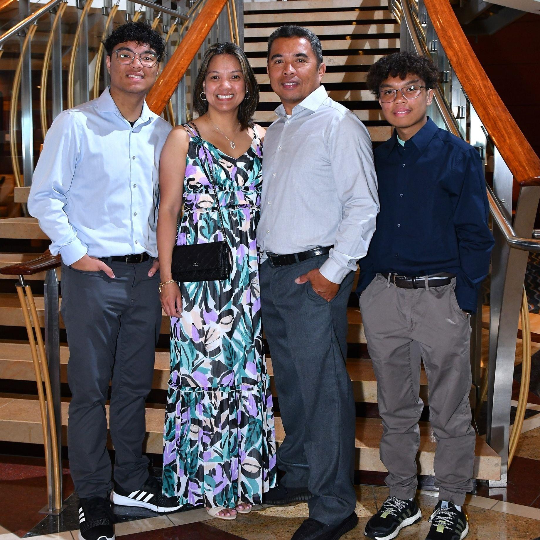 Tiffany, with her husband Gene and their sons, Karl and Glen.