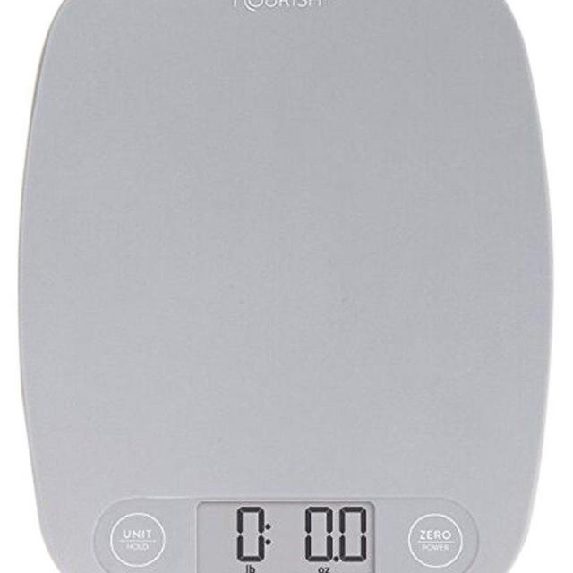 GreaterGoods Digital Food Kitchen Scale, Multifunction Scale Measures in Grams and Ounces (Ash Grey)