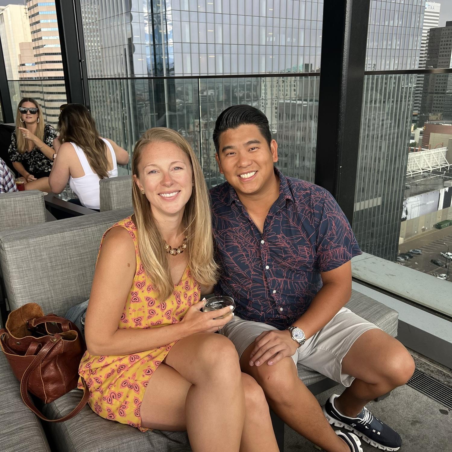 Erinn and I first started long distance. She was in Denver and I was in Virginia. This was at a rooftop bar in Denver when I was visiting Erinn.