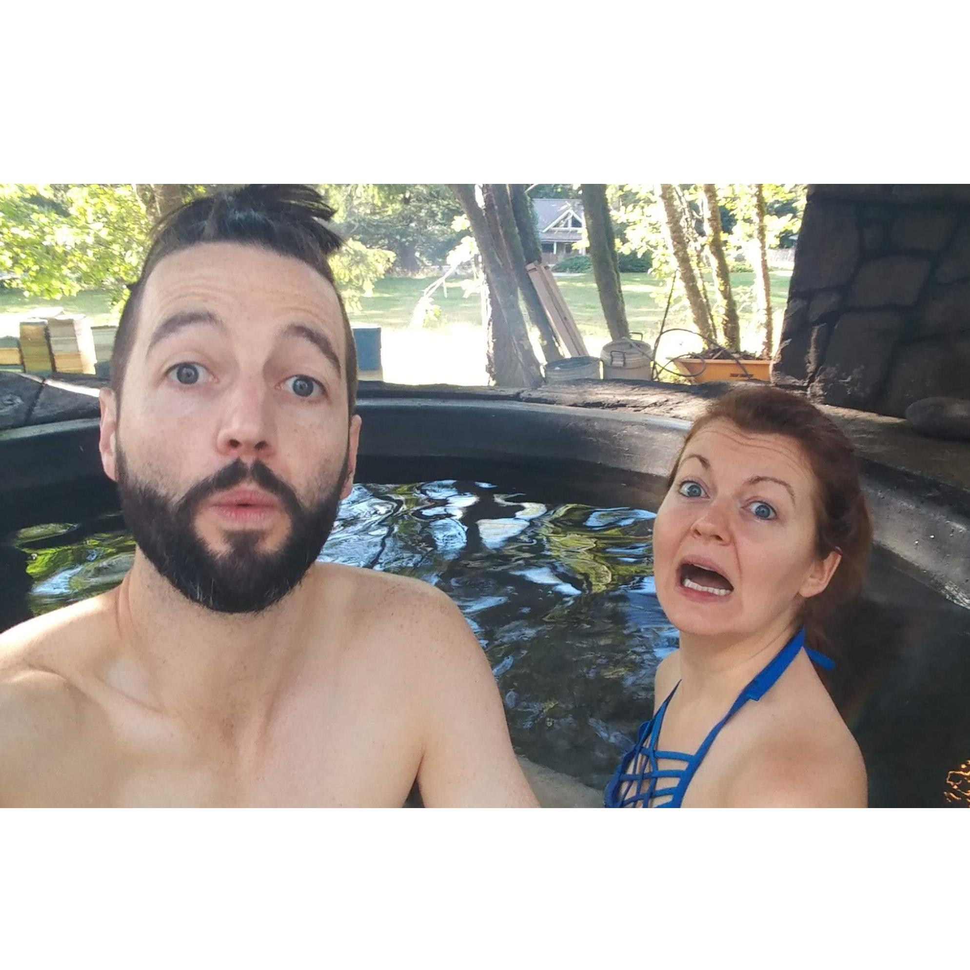Gettin' cooked in a giant Ukrainian hottub pot