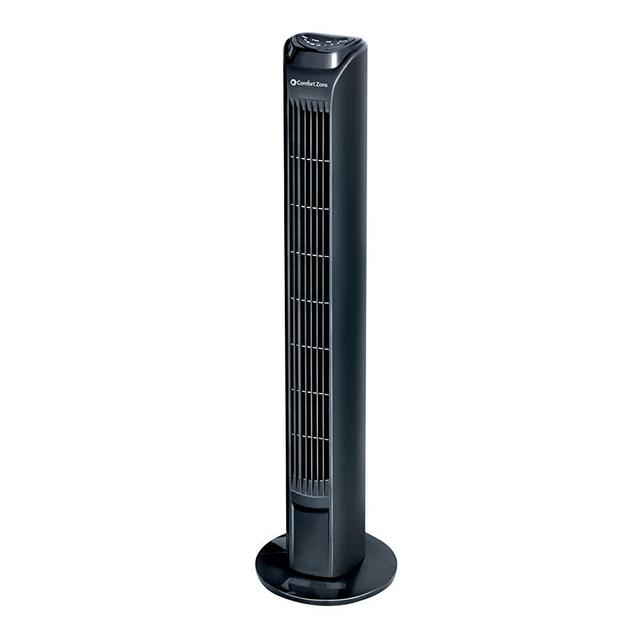 COMFORT ZONE CZTFR1BK 31" Oscillating 3-Speed Tower Fan with Remote
