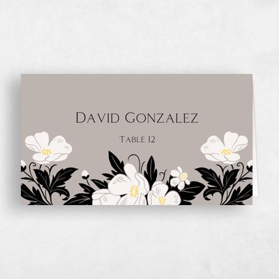 Grey Wedding Place Card - Glenarden