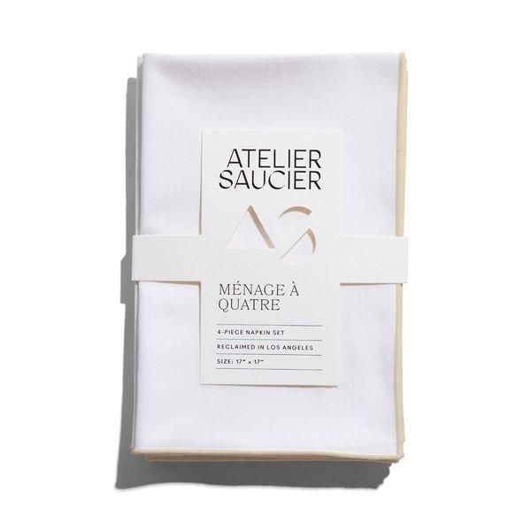 ATELIER SAUCIER Ivory Twill Napkins, Set of 4