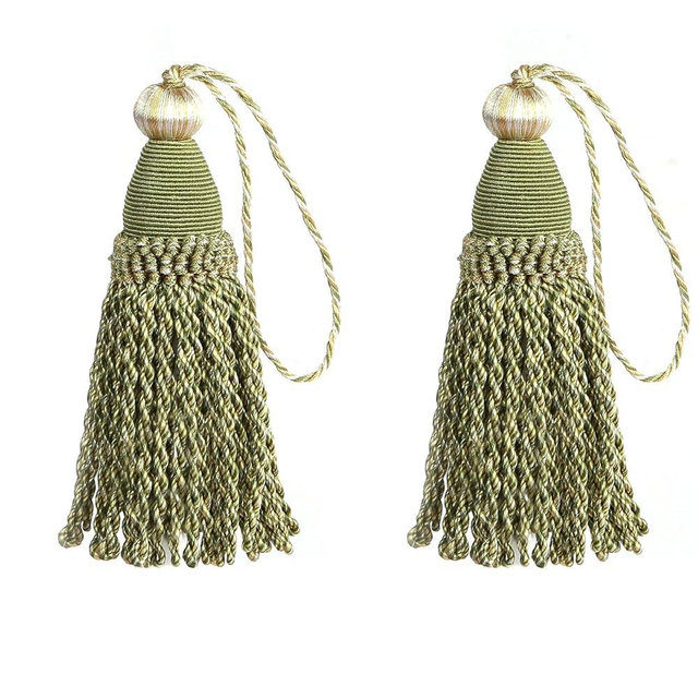 HedongHexi 2 Pack Tassel Key Tassel with Loops, Handmade Twisted Tassel Craft, DIY Accessories for Home Decoration