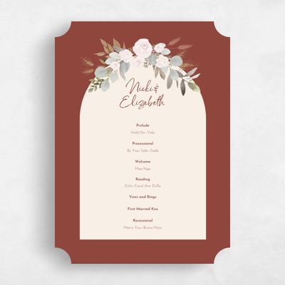Orange Ticket Wedding Program - Adeleida