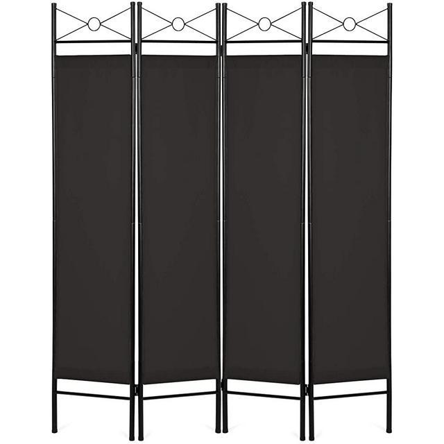 Best Choice Products 6ft 4-Panel Folding Privacy Screen Room Divider Decoration Accent w/Steel Frame - Black