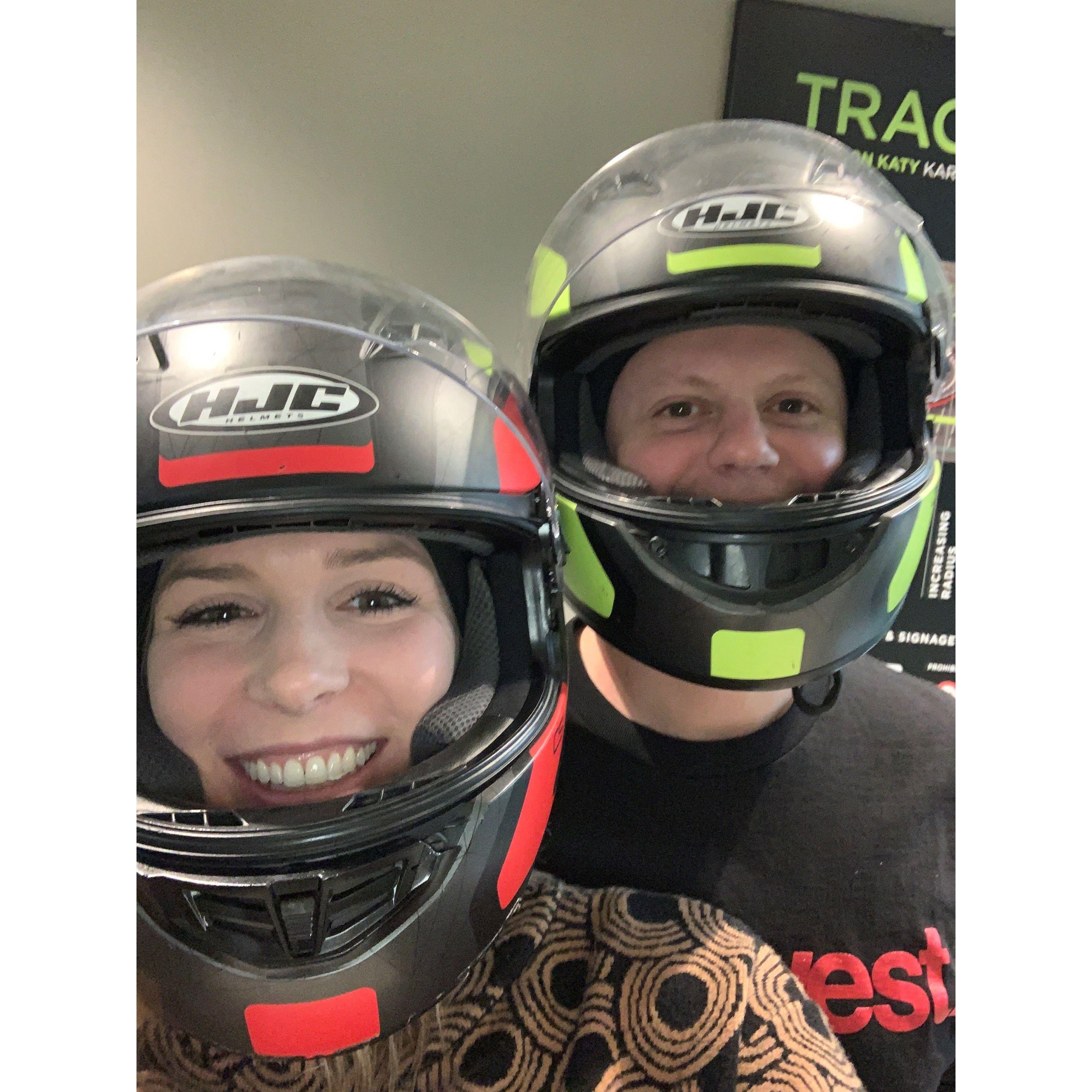 Andretti go-carts. He won, rematch coming soon.