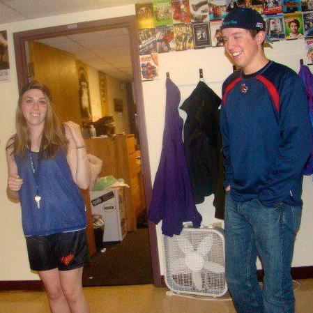 Literal teenagers on Halloween. Kelsey went to a party dressed as a lax bro, Luke stayed in.