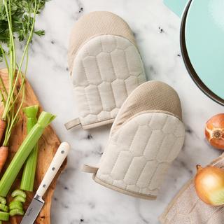 Honeycomb Chambray Mini Oven Mitt, Set of 2