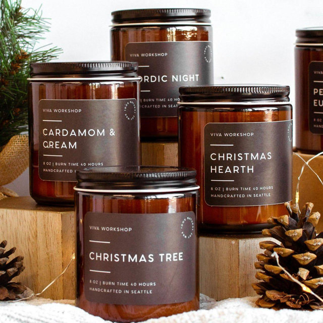 Winter Nights | Christmas Candle, Housewarming Gift, Unique Holiday Gift, Scented Candle Holiday Decor, Available Individually or Set of 4
