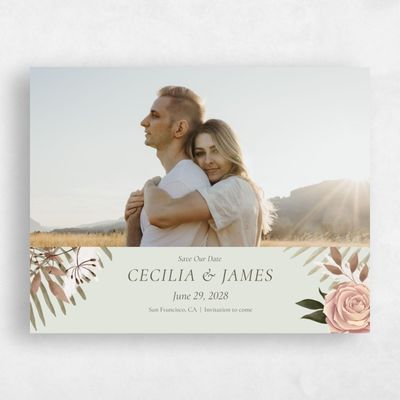 Lightest Green Wedding Save the Date - Segovia Photo