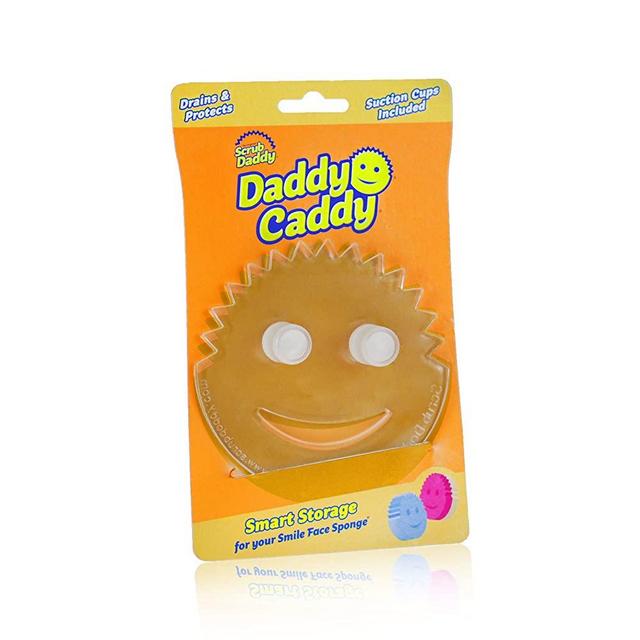 Scrub Daddy Daddy Caddy - Smile Face Sponge Holder with Built in Dual Non-Slip Suction Cups for Convenient Storage, Smart Storage, Promotes Drying, Easy to Clean, Dishwasher Safe- 1ct
