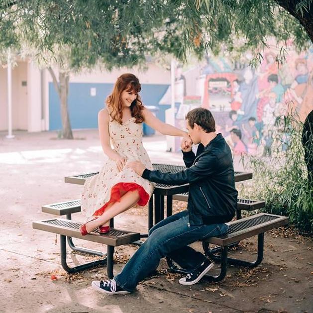 We both went to Davis Senior High School, though we didn't fall in love until years later. This table is near the art room Lauren took classes at.