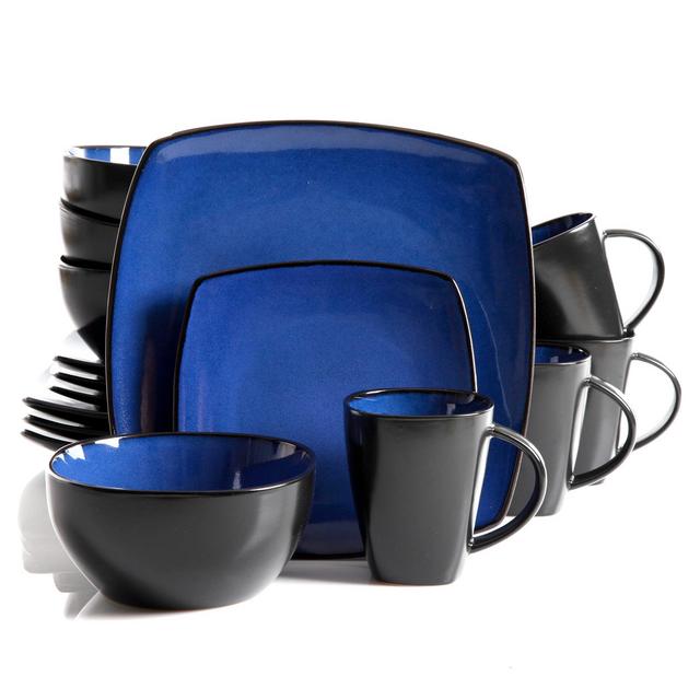 Gibson Home Infinite Glaze 16pc Square Dinnerware Set
