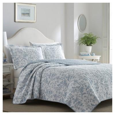 Blue Amberley Quilt Set (Full/Queen)- Laura Ashley