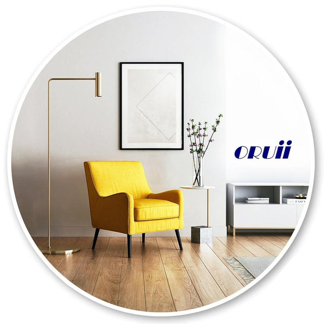 Oruii White Round Mirror, White Round Mirror 24 inch, Circle Bathroom Mirrors Metal Frame, Circle Mirrors for Wall, Bathroom, Over Sink, Living Room, Vanity.