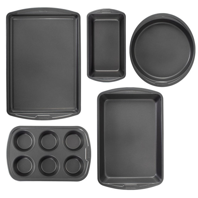 GoodCook 5pc Nonstick Bakeware Set Dark Gray