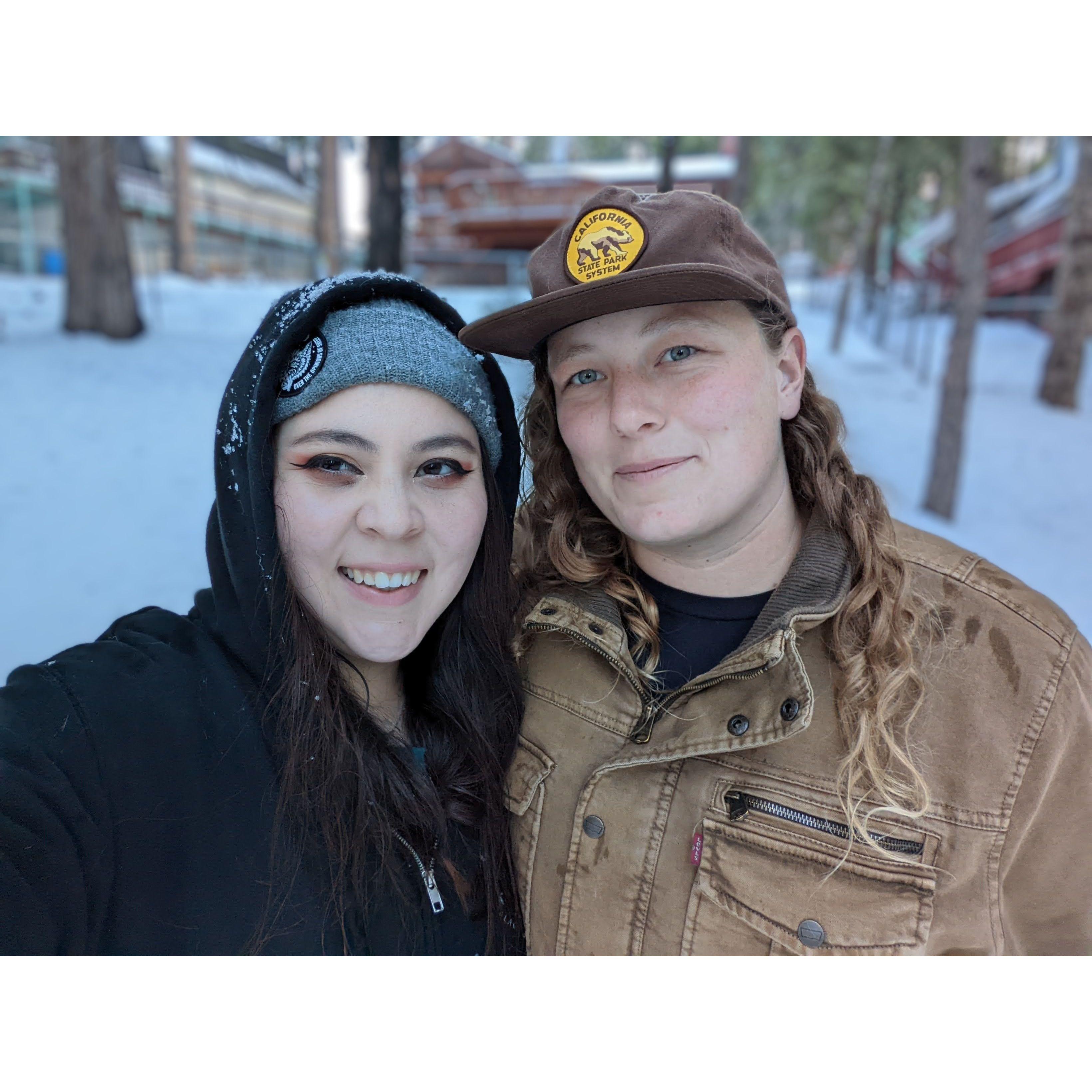 Snowy selfie to commemorate the 4th year of our relationship.