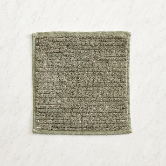 Classic Ribbed Organic Washcloth, Loden