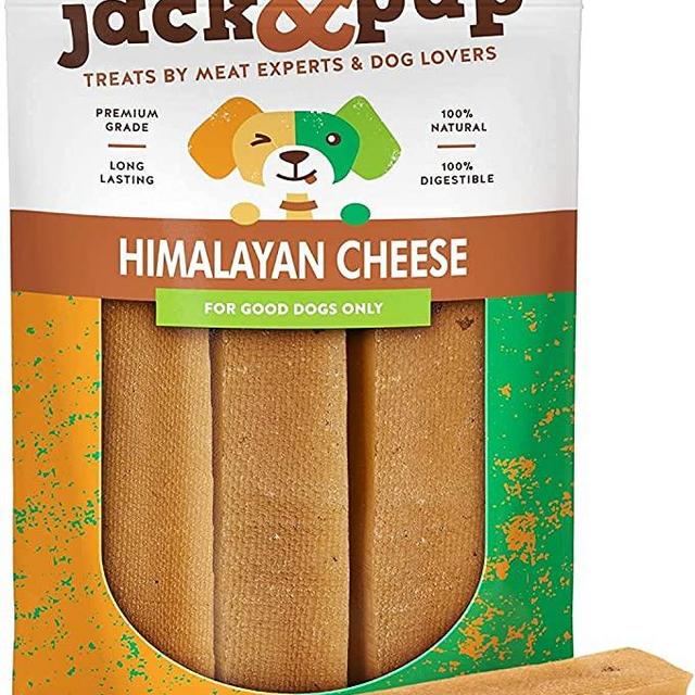 Jack&Pup Yak Cheese Himalayan Dog Chews Long Lasting, Yak Chews for Large Dogs Aggressive Chewers, Healthy Yak Cheese Stick Natural Dog Chews | Himalayan Yak Cheese Dog Chew (9oz Total) (3pk)
