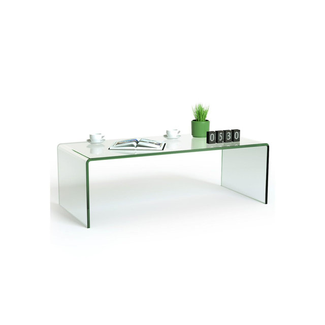 Costway Tempered Glass Coffee Table Accent Cocktail Side Table Living Room Furniture
