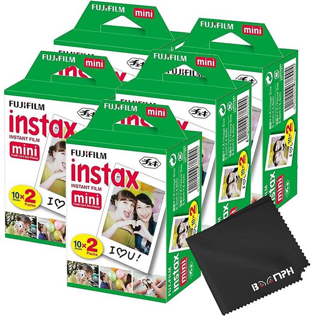 Boomph's Fujifilm Instax Mini Instant Film Kit: 100 Shoots Total, (10 Sheets x 10) - Capture Memories Anytime, Anywhere