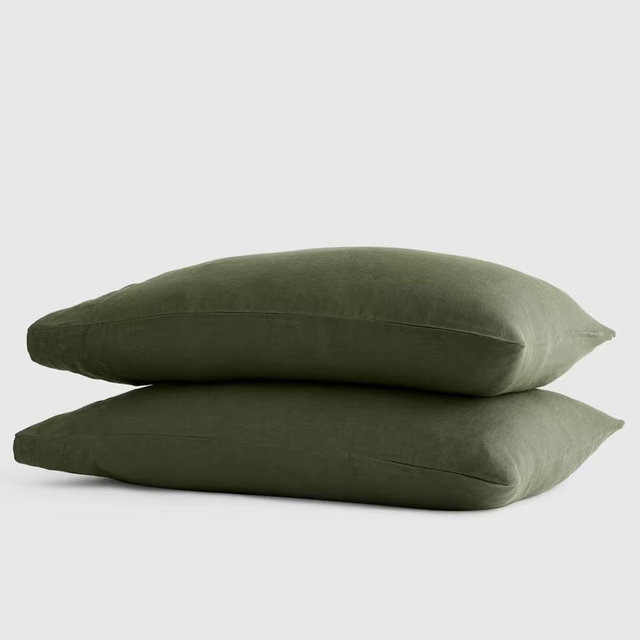 European Linen Pillowcase Set King - Pine