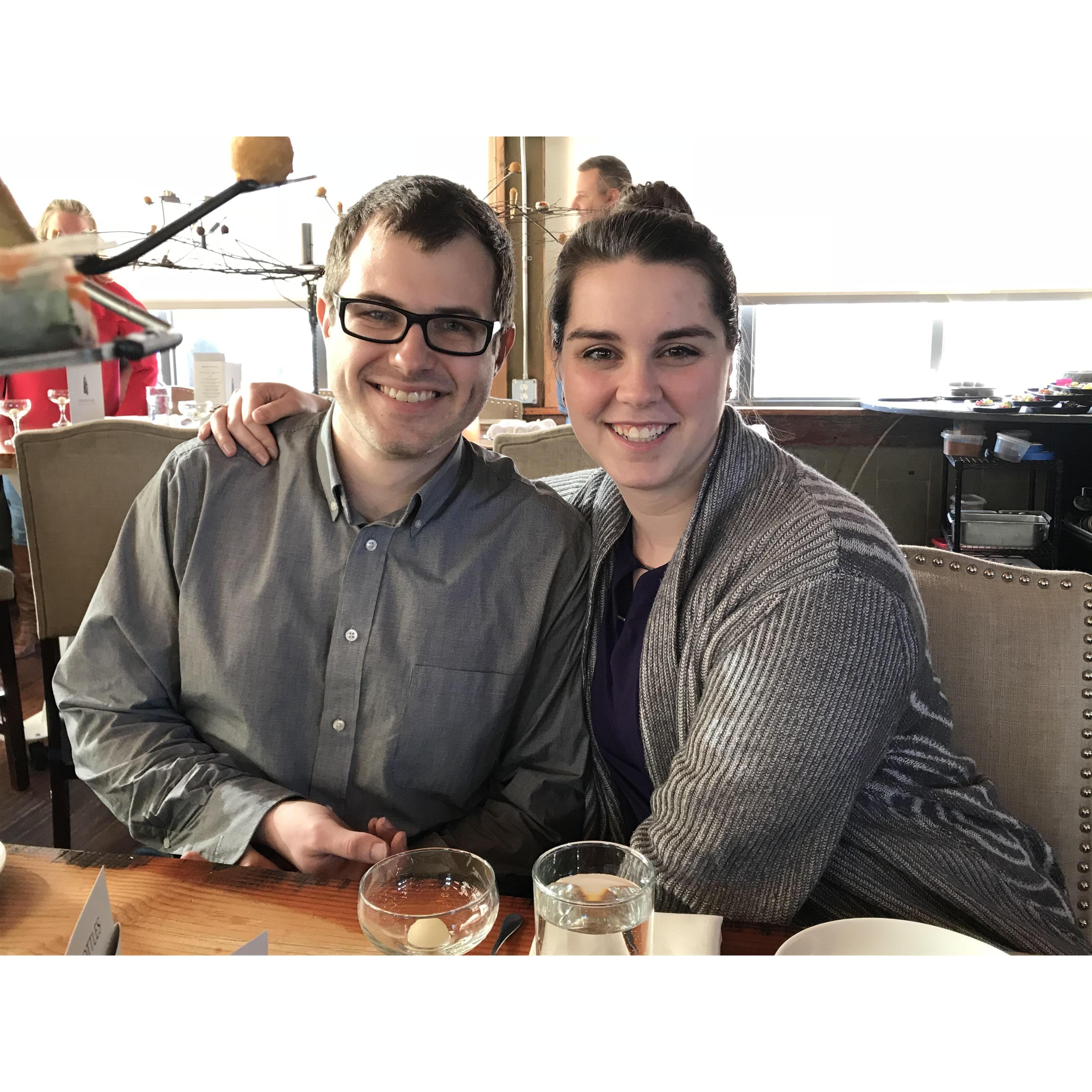 Alli and Drew enjoy a meal at Travail, one of the Twin Cities' finest eateries.