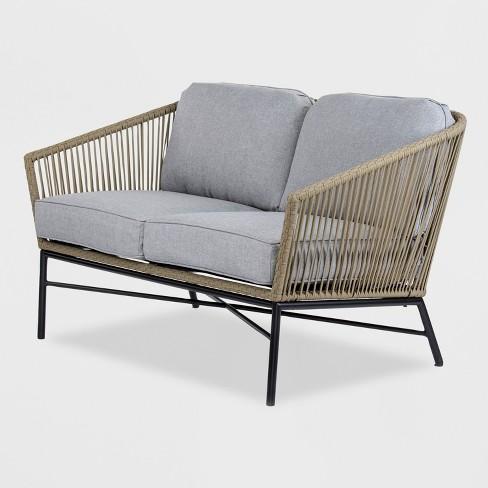 Standish Patio Loveseat Natural/Gray - Project 62™