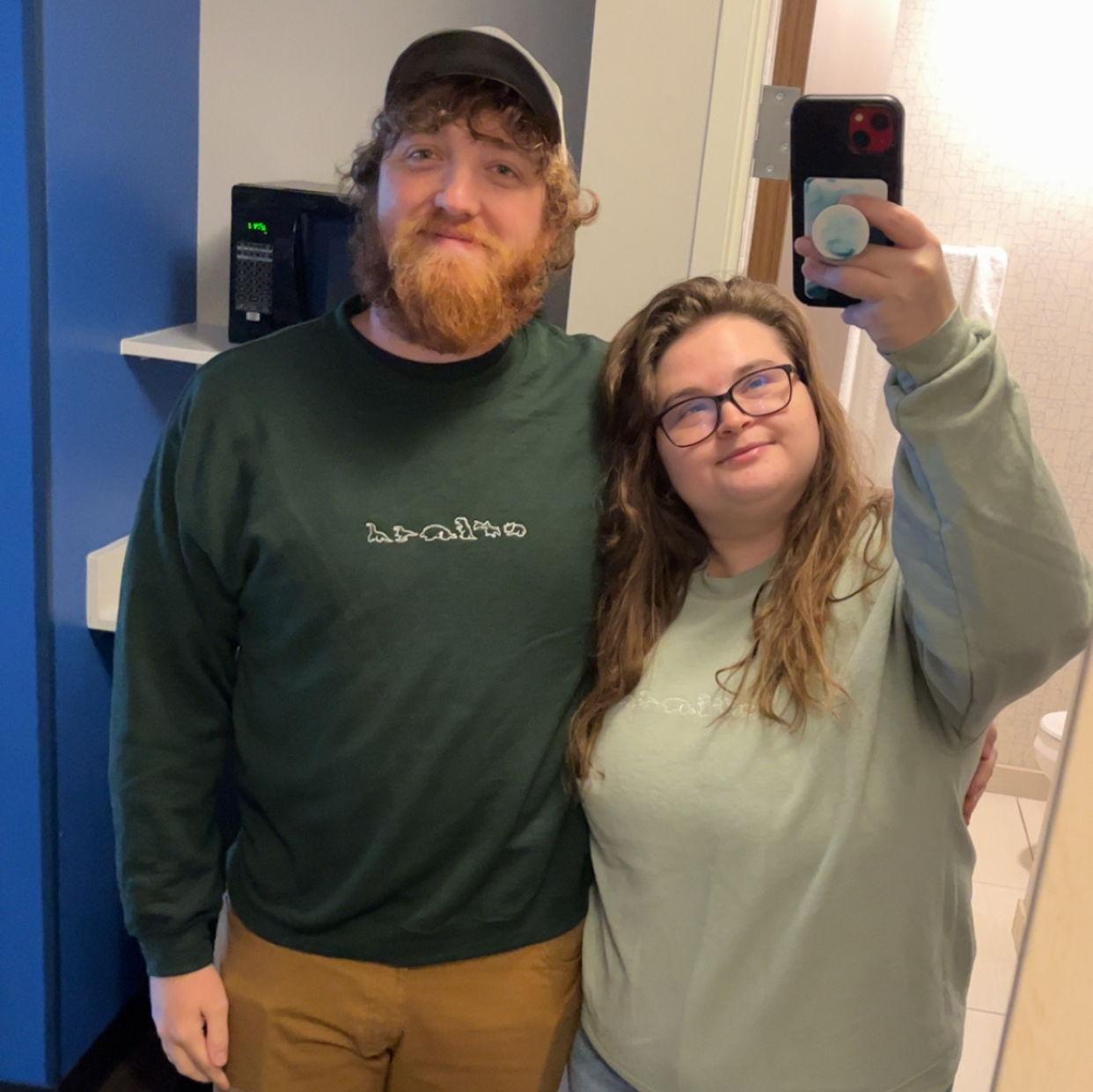 Random hotel, random state, but with matching dino sweatshirts