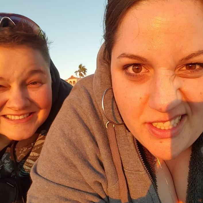 Watching the sunset and always silly together.
-January 2017