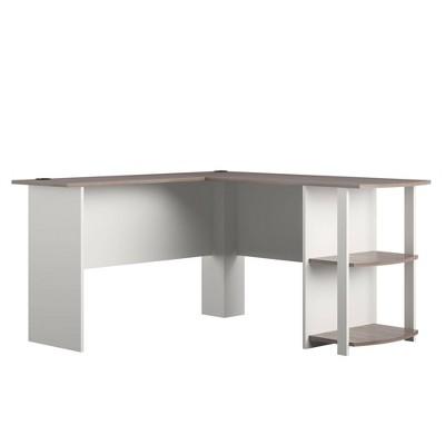 Fieldstone Wood L Shaped Computer Desk with Storage - Room & Joy