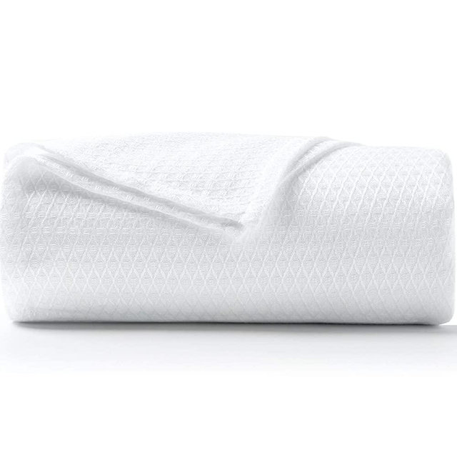 DANGTOP 100% Bamboo Cooling Blanket, Cooling Lightweight Blanket for Home Decoration, King Size - Perfect for Layering Any Bed for All-Season (108x90 inches, White)