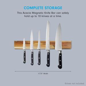 Messermeister Knife Magnet Bar, Acacia - Holds Up to 10 Knives - Easily Mounts to Wall & Includes Hardware + Mounting Instructions - 17 3/4"