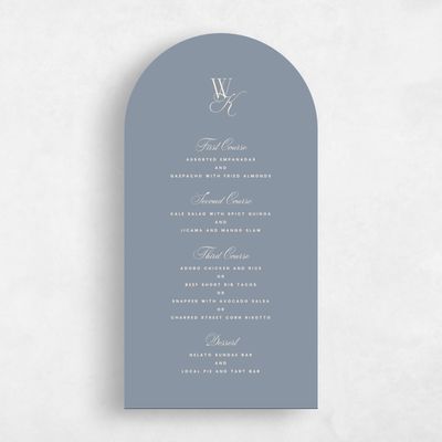 Dusty Blue Wedding Menu - Lux