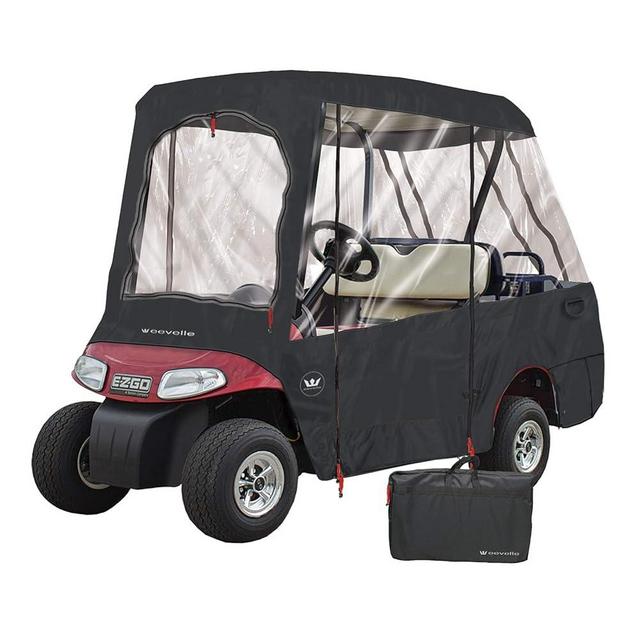 Greenline Eevelle USA Golf Cart Enclosure - Golf Car Cover - All Weather Windproof Waterproof Rain Cover - 2 or 4-Sided Driving Enclosures