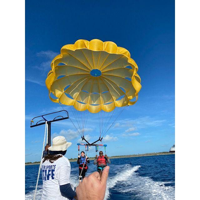 Parasailing...little did Charles know Colleen has a very adventurous side!