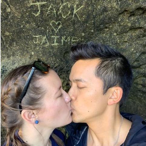 We had to take this picture after seeing our names carved into sandstone.