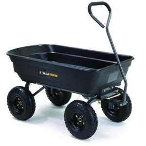 Gorilla Carts GOR4PS Poly Garden Dump Cart with Steel Frame and 10-in. Pneumatic Tires, 600-Pound Capacity, Black