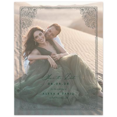 Dark Seaweed, Green Wedding Digital Save the Date - Siena Photo