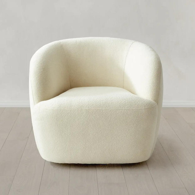 Performance Boucle Swivel Chair - Ivory