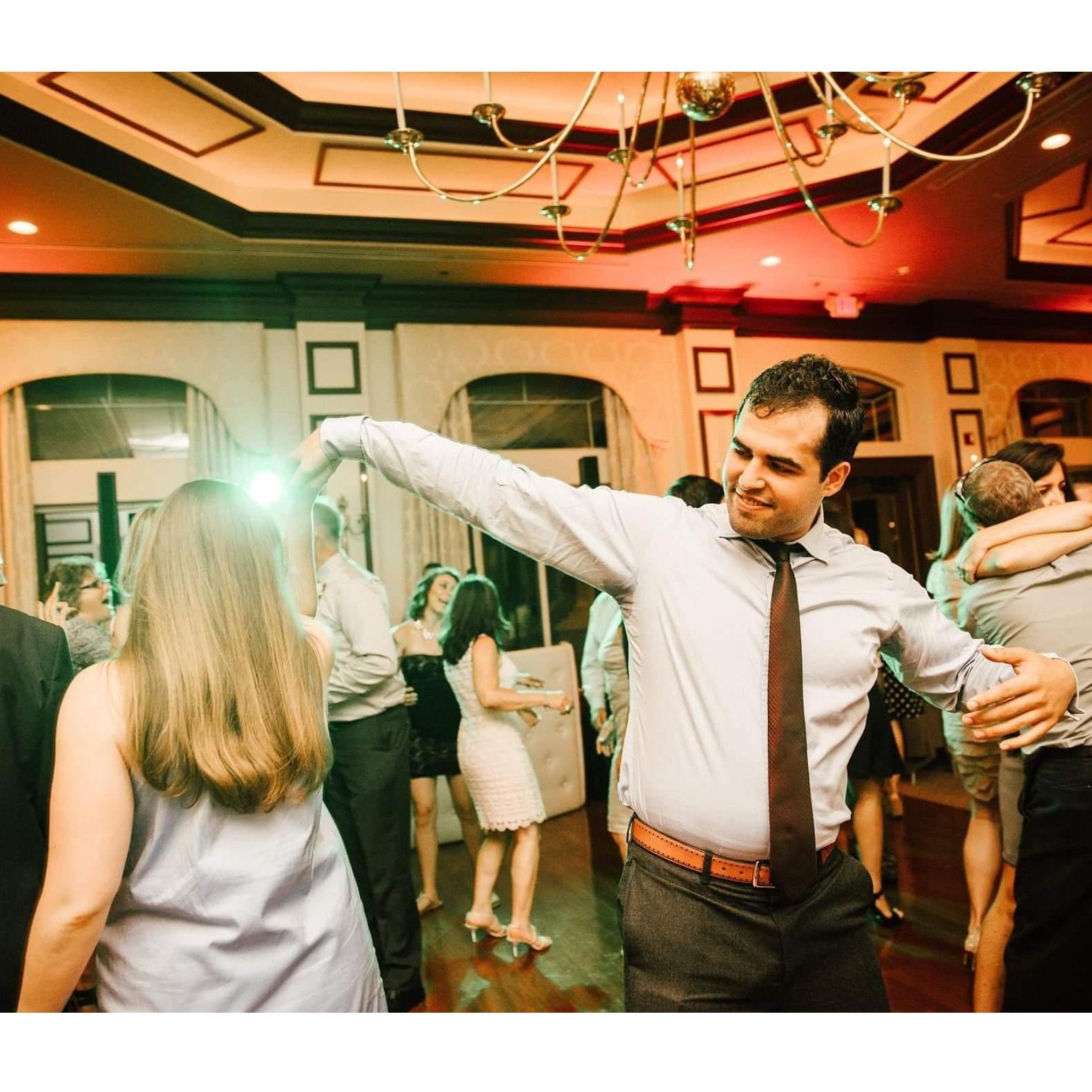 Cutting a rug at our friends Victoria and Austin's wedding