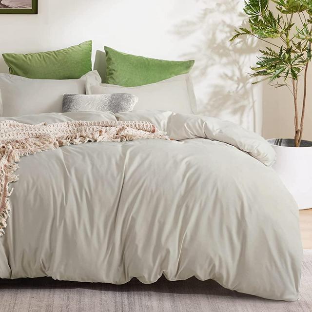 Bedsure Linen Duvet Cover California King Size - Soft Brushed Microfiber Duvet Cover Set 3 Pieces with Zipper Closure, 1 Duvet Cover 104x98 inches and 2 Pillow Shams(No Comforter)