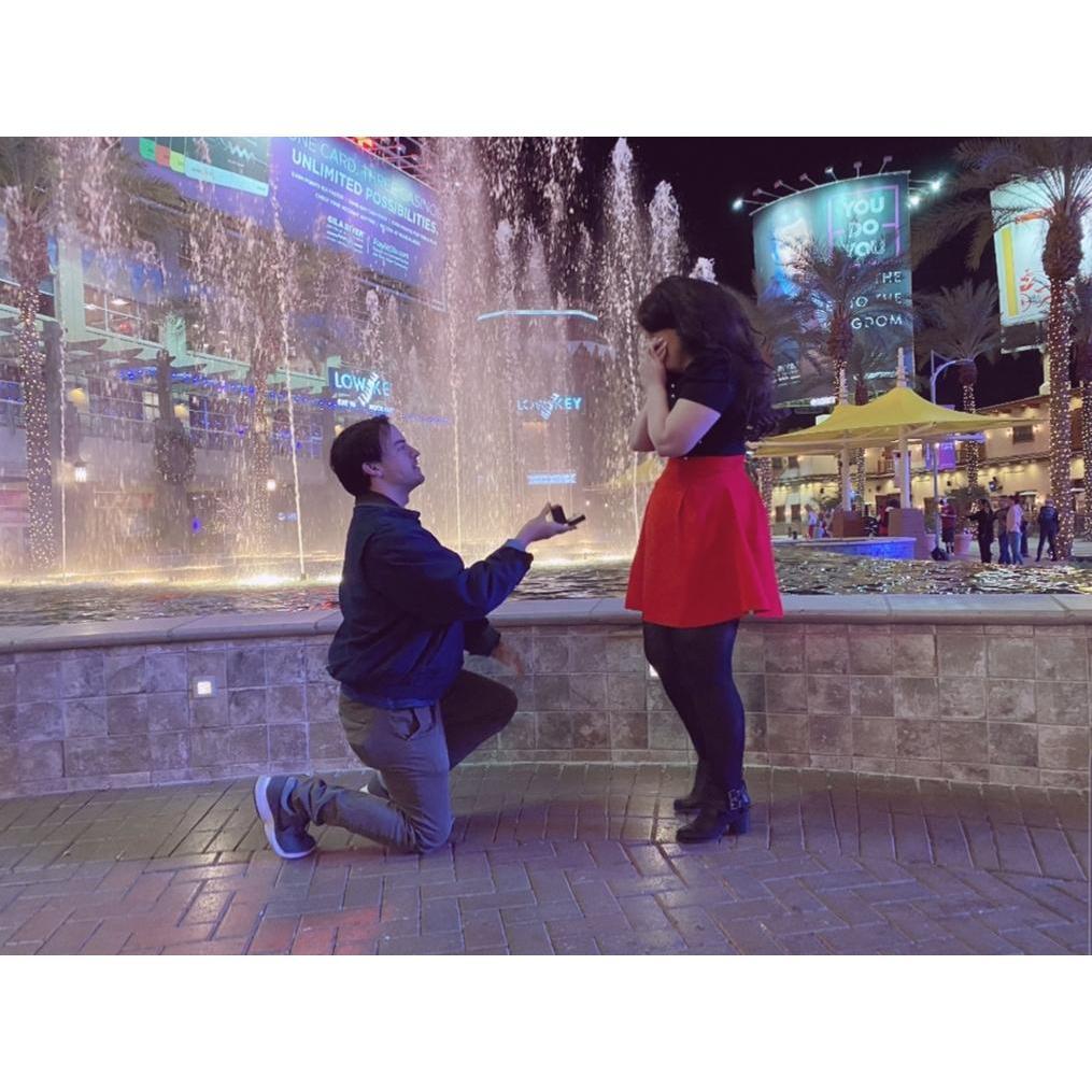 The proposal! Cody surprised me in front of all my girlfriends who were in on the plan!