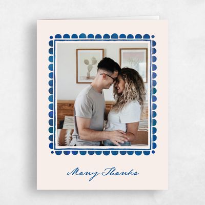 Cobalt, Beige Wedding Thank You - Fayvel Photo