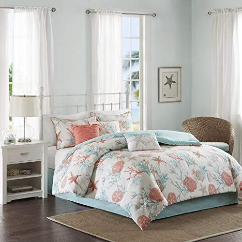 Madison Park Pebble Beach 7 Piece Comforter Set, Coral, King