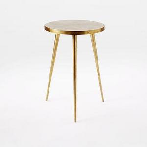 Tripod Side Table, Antique Brass