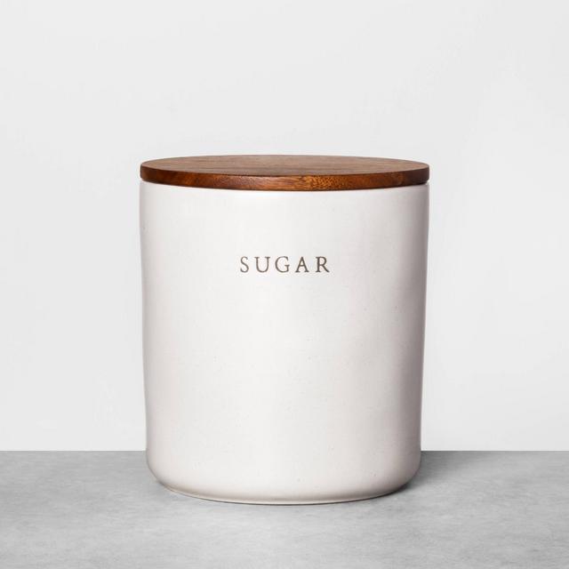 Sugar Stoneware Canister with Wood Lid - Hearth & Hand™ with Magnolia